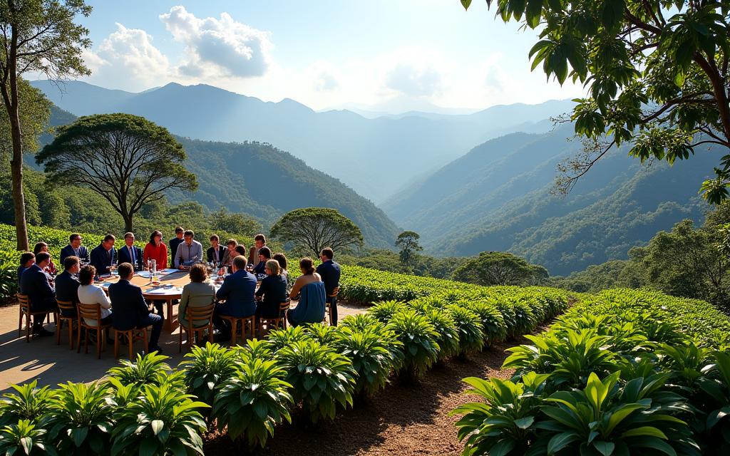 Evento corporativo en las montañas